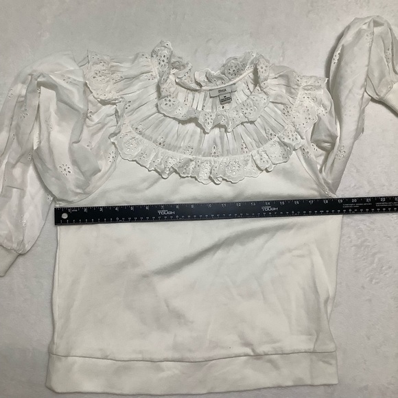 Anthropologie Othilia Blouse Sz Medium White Eyelet Lace Cottage Boho - Picture 9 of 10